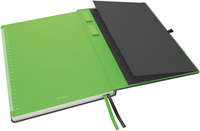 Grande poche extensible dans la couverture arrière + notes auto-adhésives
