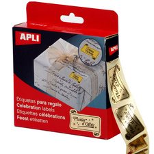 Etiquettes "Plaisir d'offrir" en boîte distributrice