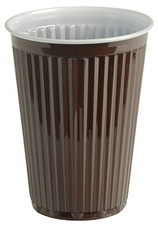 Kunststoff-Thermobecher, braun/weiß