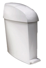 Poubelle à pédale pour sanitaire, rectangulaire, 12 litres