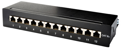  Desktop Patch Panel Kat. 6A, Klasse EA, schwarz