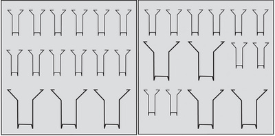 Beispiel: 12 x DIN lang mit 3 x DIN A4 / 10 x DIN lang mit 4 x DIN A4
