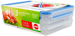 Visuel de référence: Boîte à charcuterie CLIP & CLOSE, 3 x 1,0 litre