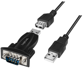 USB 2.0 - RS232 Adapter mit Verlängerungskabel