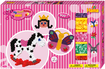 Perles à repasser maxi "filles", coffret cadeau