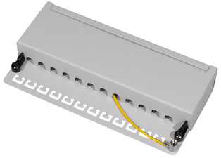 Desktop Patch Panel Kat.6A, Klasse EA, 12-Port, lichtgrau