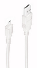 USB 2.0 Micro Anschlusskabel, USB-A - Micro USB-B - blanc