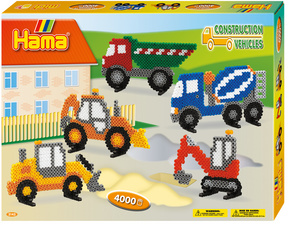  Perles à repasser midi "véhicules de chantier", coffret cadeau