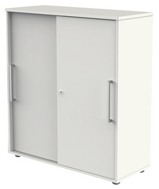 Schiebetürenschrank, 3 Ordnerhöhen, weiß