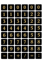 Zahlen-Sticker, Folie geprägt