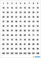 Zahlen-Sticker - rund (4128)