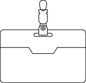 Porte-badge en plastique, face avant découpée