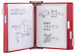 Wandsichttafelsystem, A3, inkl. 10 Sichttafeln - rot