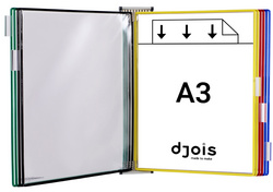 Wandsichttafelsystem, A3, inkl. 10 Sichttafeln - farbig sortiert