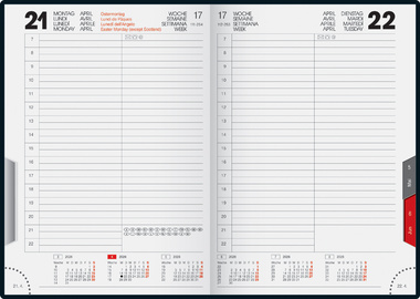 Agenda planning "ROMA 1 Balacron", noir - vue intérieure