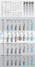 Wandkalender "4-Monats-Kalender UWS", grau