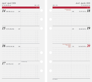 Zubehör: Kalender-Einlage Wochenkalender (nicht im Lieferumfang enthalten)