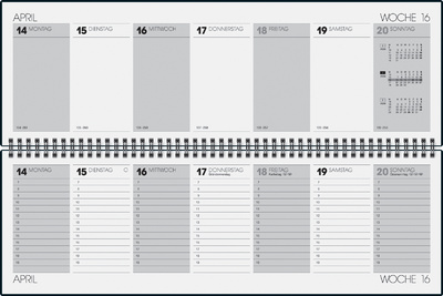 Tischkalender "futura 5", schwarz - Innenansicht