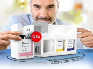 Symbolbild: Anwendungsprinzip Medikamentendosierer "medi Timer"