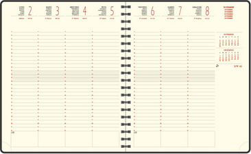 Agenda semainier de bureau "Eurotime 22 S" - 225 x 185 mm, grille