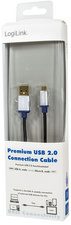 Symbolbild: Premium USB 2.0 Anschlusskabel, USB A-Stecker - USB-B Micro Stecker, Retailverpackung