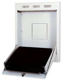 Coffret mural 19" Flush Mount, ouvert