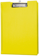 Porte-bloc à pince, plastifié, jaune
