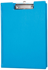 Porte-bloc à pince plastifié, bleu clair