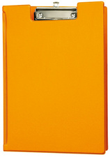 Porte-bloc à pince plastifié, orange