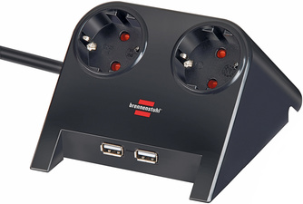 Tischsteckdose Desktop-Power-Plus, schwarz
