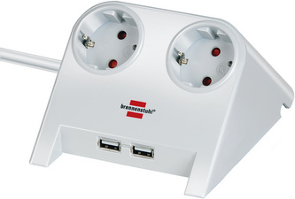 Tischsteckdose Desktop-Power-Plus, weiß