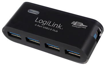 USB 3.0 Hub Super Speed mit Netzteil, schwarz