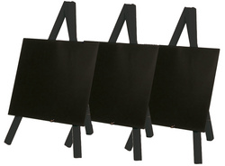 Ardoise de table MINI avec trépied, pack de 3 - noir