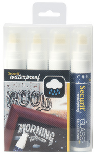 Kreidemarker WATERPROOF LARGE, 4er Etui weiß