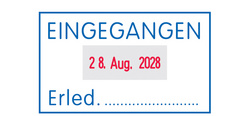 Abdruckbeispiel: EINGEGANGEN