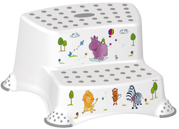 Marchepied "igor hippo", deux niveaux, blanc