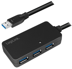 USB 3.0 Aktives Verlängerungskabel, mit 4-fach USB Hub