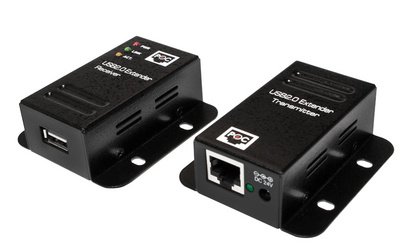 USB 2.0 Extender Set, mit 1-Port Hub, PoE