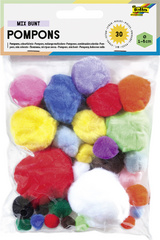 Pompons, farbig sortiert