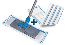 Bodenwischer, mit Teleskopstiel - blau