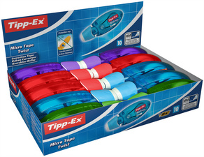 Korrekturroller "Micro Tape Twist", 10er Display (farbig sortiert)
