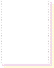 Computerpapier endlos, blanko, weiß, rosa, gelb