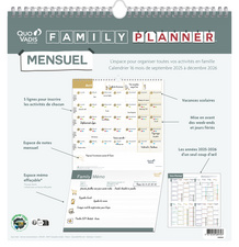 Calendrier FAMILY PLANNER MENSUEL: exemple d'utilisation
