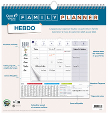  Calendrier FAMILY PLANNER HEBDO, exemple d'utilisation