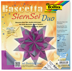 Faltblätter Bascetta-Stern Duo, lila / anthrazit