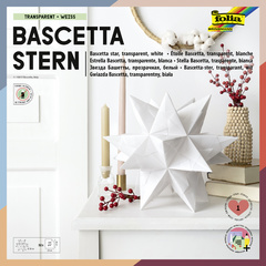 Feuille de papier pliable étoile Bascetta transparente, blanc