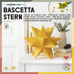 Feuille de papier pliable étoile Bascetta transparente, jaune