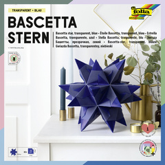 Feuille de papier pliable étoile Bascetta transparente, bleu