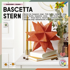 Feuille de papier pliable étoile Bascetta transparente, orange