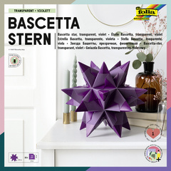 Feuille de papier pliable étoile Bascetta transparente, violet